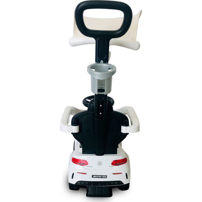 Mercedes C63 3 in 1 Push Car, White with Cup Holder - Ride-On - 6