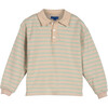 Taro Polo Sweatshirt, Aqua & Cream Stripe - Sweatshirts - 1 - thumbnail
