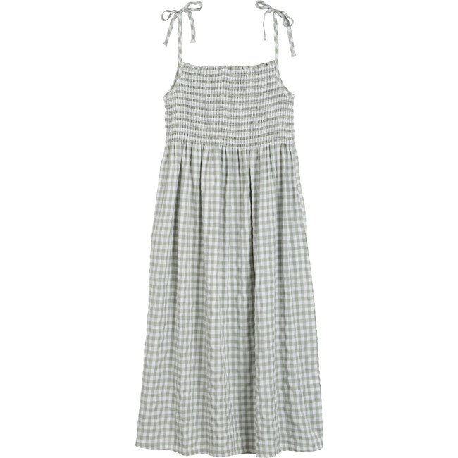 Women's Rosalie Dress, Sage Gingham - Dresses - 1