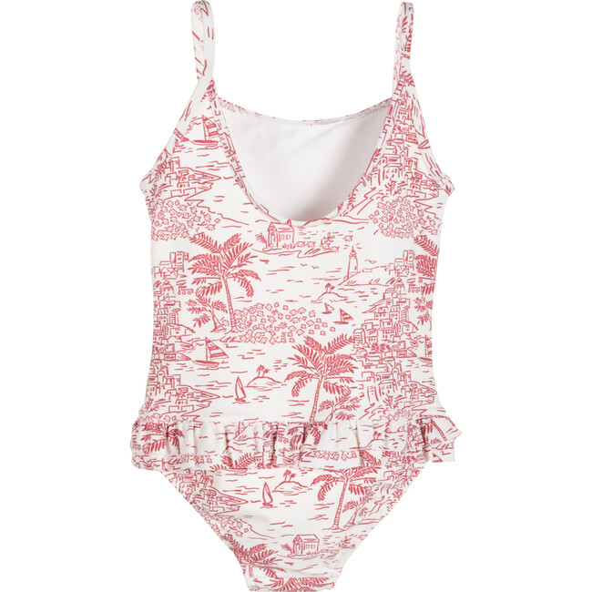Malia One Piece Swimsuit, Red Seascape Toile - One Pieces - 2