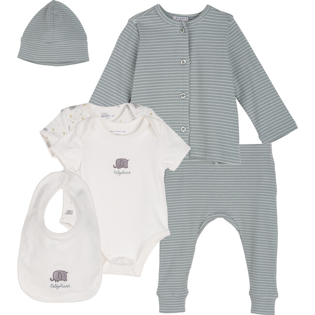 Luxe Baby Gift Set, Sage Multi - Mixed Apparel Set - 2