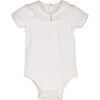 Baby Syd Short Sleeve Pointed Collar Bodysuit, White - Onesies - 1 - thumbnail
