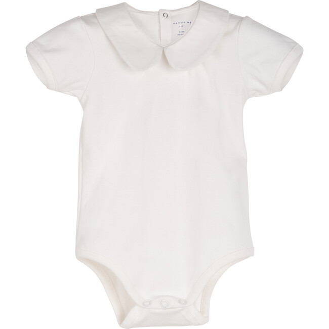 Baby Remy Short Sleeve Collar Bodysuit, White