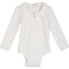 Baby Remy Long Sleeve Collar Bodysuit, White - Onesies - 1 - thumbnail