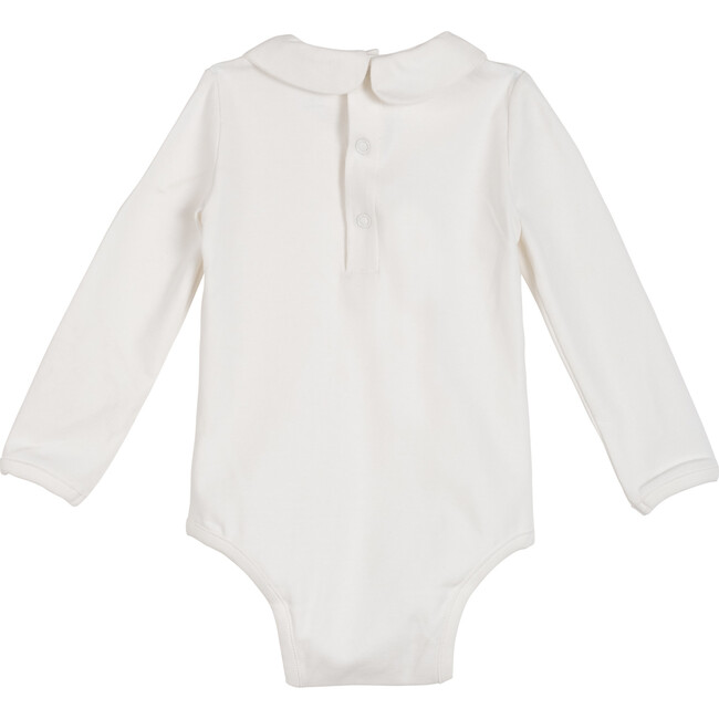 Baby Remy Long Sleeve Collar Bodysuit, White - Onesies - 2