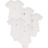 Baby Animal 5 Piece Bodysuit Set, White - Mixed Apparel Set - 1 - thumbnail
