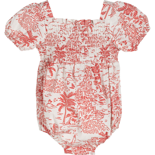 Baby Nova Smocked Romper, Red Seascape Toile - Rompers - 2