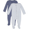 Baby Benjamin Zip Footie Duo, Blue Multi - Footie Pajamas - 1 - thumbnail