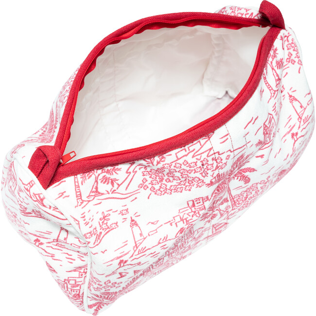 Evangeline Cosmetic Bag, Red Seascape Toile - Bags - 3