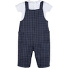 Baby Mattias Bodysuit & Overall Set, Navy Plaid - Mixed Apparel Set - 2