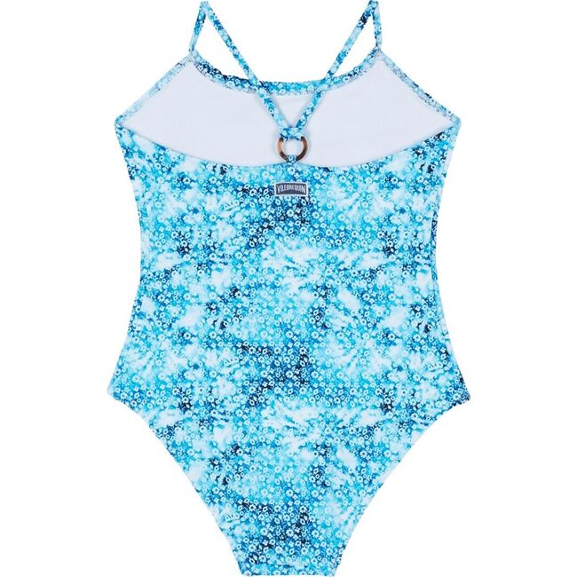 Gazette Tie-Dye Flowers One-piece Swimsuit, Bleu Marine - One Pieces - 2