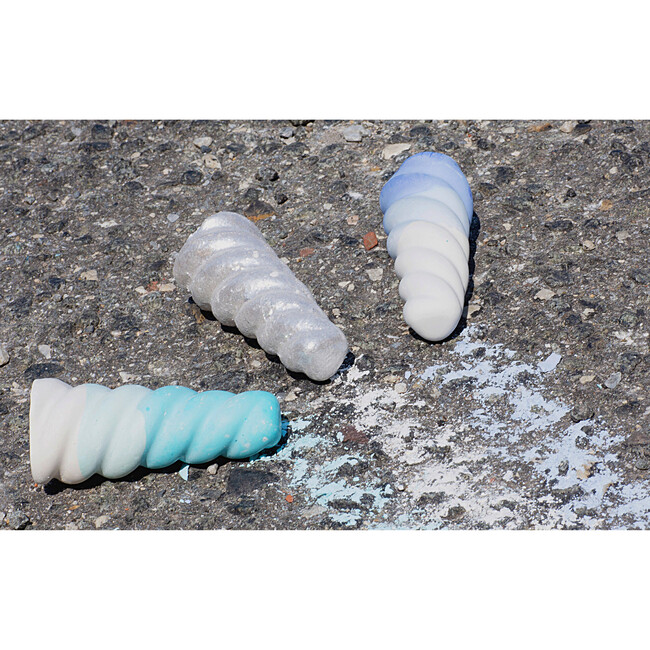 Ombre Narwhal Horns Handmade  Chalk - Bubbles/Chalk - 4