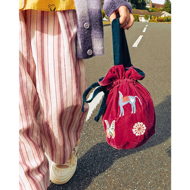 Butterfly & Unicorn Velvet Bag - Bags - 2
