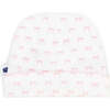 Scallop Trim Infant Hat, Pink Bows Print - Hats - 1 - thumbnail