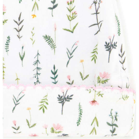 Scallop Trim Infant Hat, Wildflower Print - Hats - 2