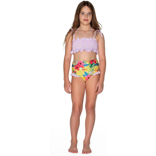 Tropicana Ruching Tie Shoulder Bikini, Lei - Two Pieces - 2