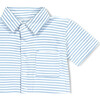 Collared Romper, Blue Stripe - Rompers - 2