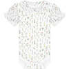 Organic Peter Pan Collar Bodysuit, Wildflower Print - Bodysuits - 1 - thumbnail