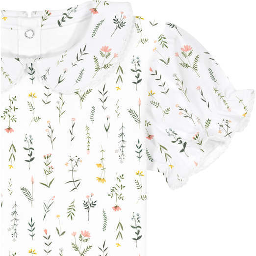 Organic Peter Pan Collar Bodysuit, Wildflower Print - Bodysuits - 2