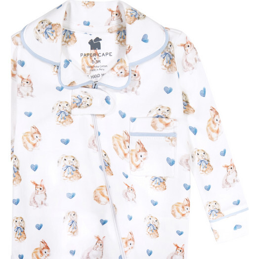 Classic Pajama Footie, Bunny Heart Print - Footie Pajamas - 2