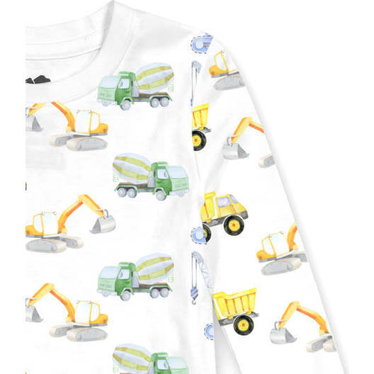 Crewneck Pajama Set, Truck Print - Pajamas - 2