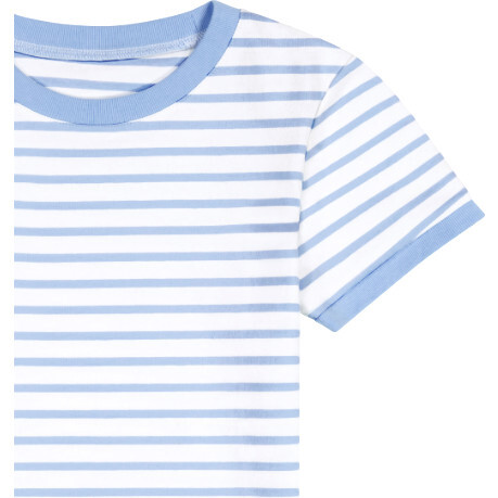 Organic Ringer Tee Bodysuit, French Blue Stripe - Bodysuits - 2