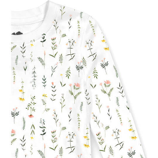 Crewneck Pajama Set, Wildflower Print - Pajamas - 2