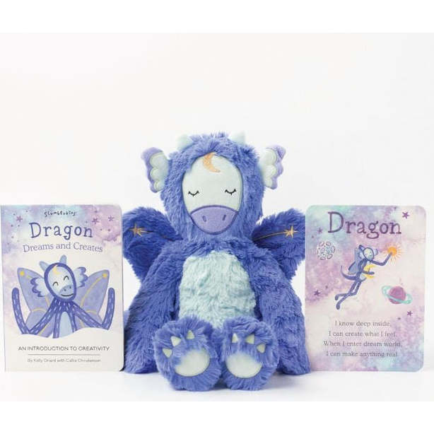 Dragon's Creativity Plush Kin and Book Bundle, Celestial Blue