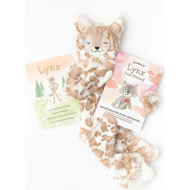 Lynx's Self-Expression Plush Snuggler and Book Bundle, Spotted Beige