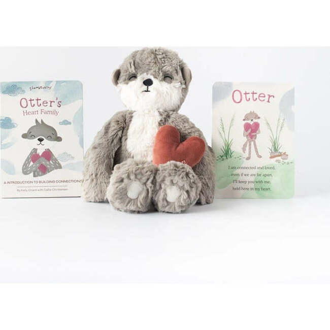 Otter's Building Connections Plush Kin and Book Bundle, Pebble