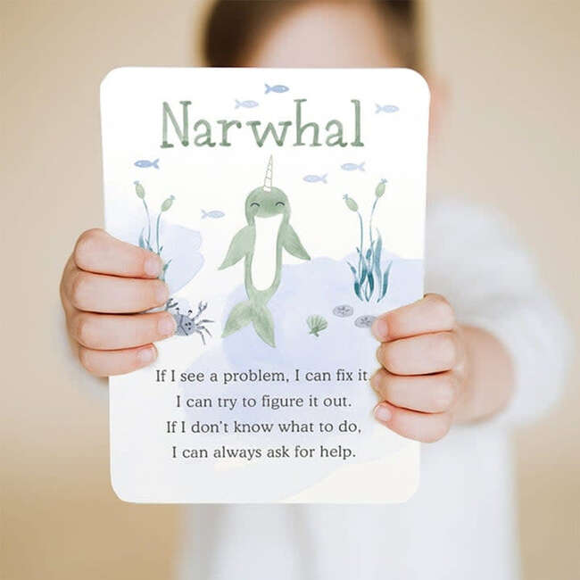 Narwhal's Growth Mindset Plush Kin and Book Bundle, Sea Foam - Plush - 6