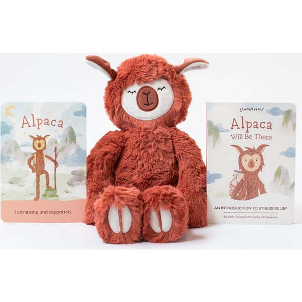 Alpaca's Stress Relief Plush Kin and Book Bundle, Copper