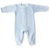 Popcorn Textured Footie, Blue - Rompers - 1 - thumbnail