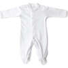 Soft Footie With High Collar, White - Rompers - 1 - thumbnail