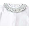 Soft Footie With Contrast Pleated Collar, White - Rompers - 2