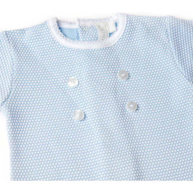 Popcorn Textured Footie, Blue - Rompers - 2