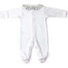 Soft Footie With Contrast Pleated Collar, White - Rompers - 3