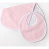 Bib & Burp Cloth Set, Pink - Bibs - 1 - thumbnail