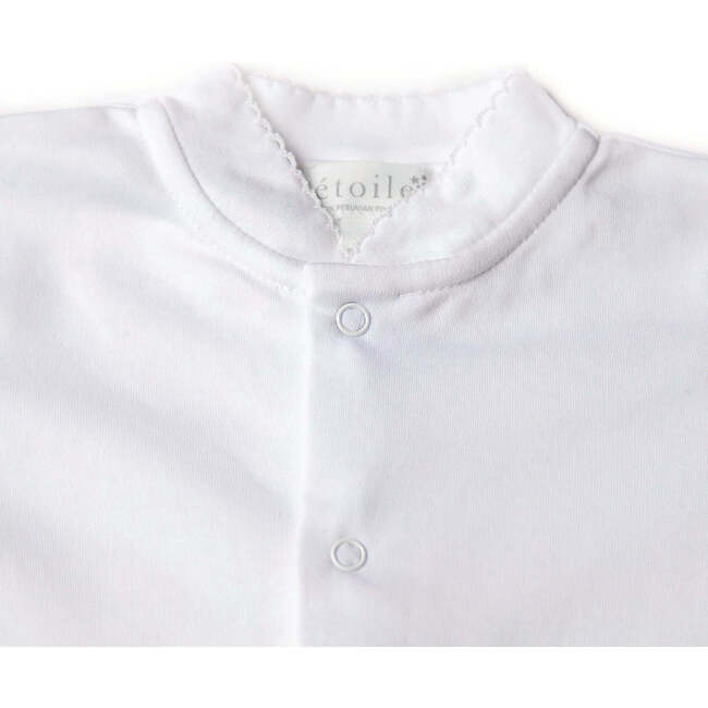 Soft Footie With High Collar, White - Rompers - 4