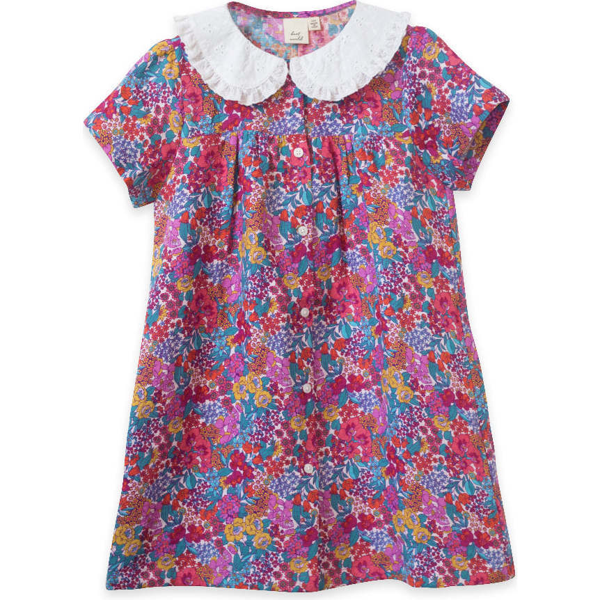 Fae Broad Collar Straight Cut Dress, Orchid - Dresses - 1