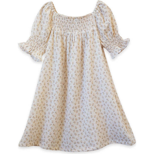 Olivia Smocked Square Neck Floral Dress, Buttercup Gauze - Dresses - 2