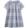 Selah Peter Pan Collar Check Dress, Blue Slub - Dresses - 3