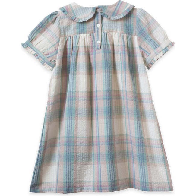 Selah Peter Pan Collar Seersucker Dress, Arctic Blue - Dresses - 4