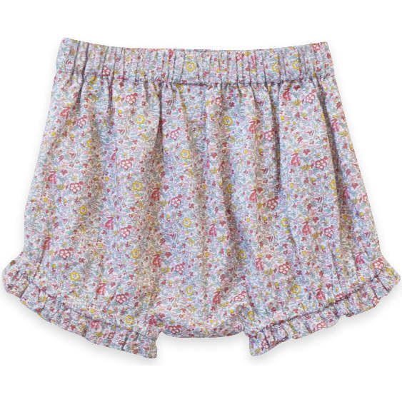 Cotton Elasticated Ruffle Hem Floral Bloomer, Meadow - Bloomers - 2