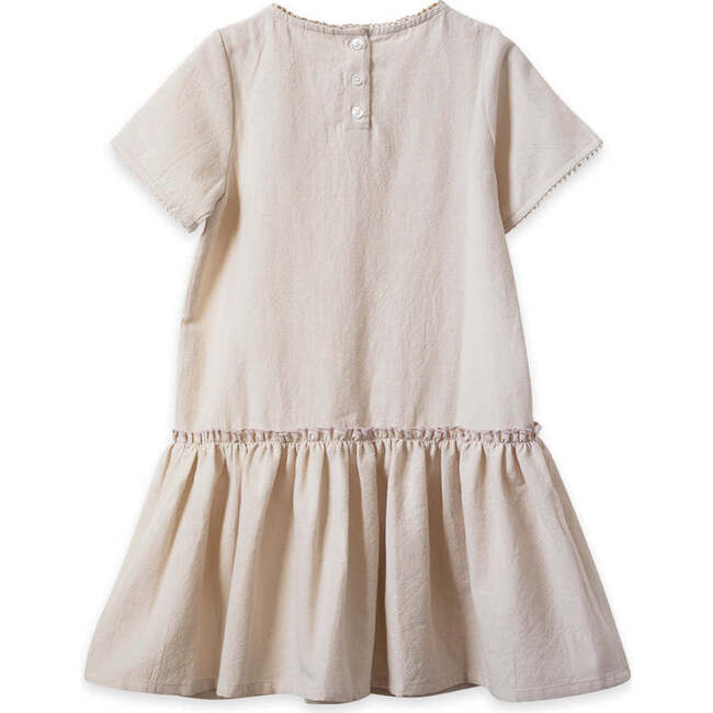 Willow Short Sleeve Ruffle Waist Dress, Sand - Dresses - 5