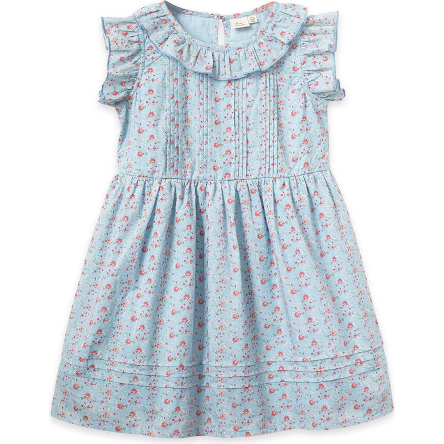 Ana Ruffle Sleeve Piped Dress, Summer Posy - Dresses - 1