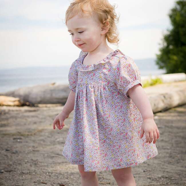 Cotton Elasticated Ruffle Hem Floral Bloomer, Meadow - Bloomers - 3