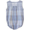 Baby Sleeveless Check Romper, Blue Slub - Onesies - 2