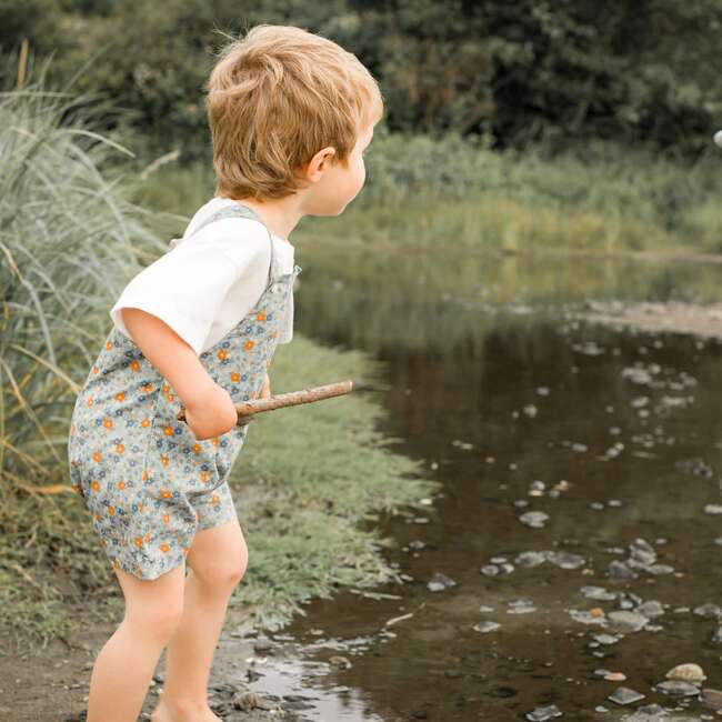 Baby Floral Short Jumper, Cottage - Overalls - 3