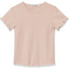 Lina Baby Rib Ruffle Tee, Rose Dust - T-Shirts - 1 - thumbnail